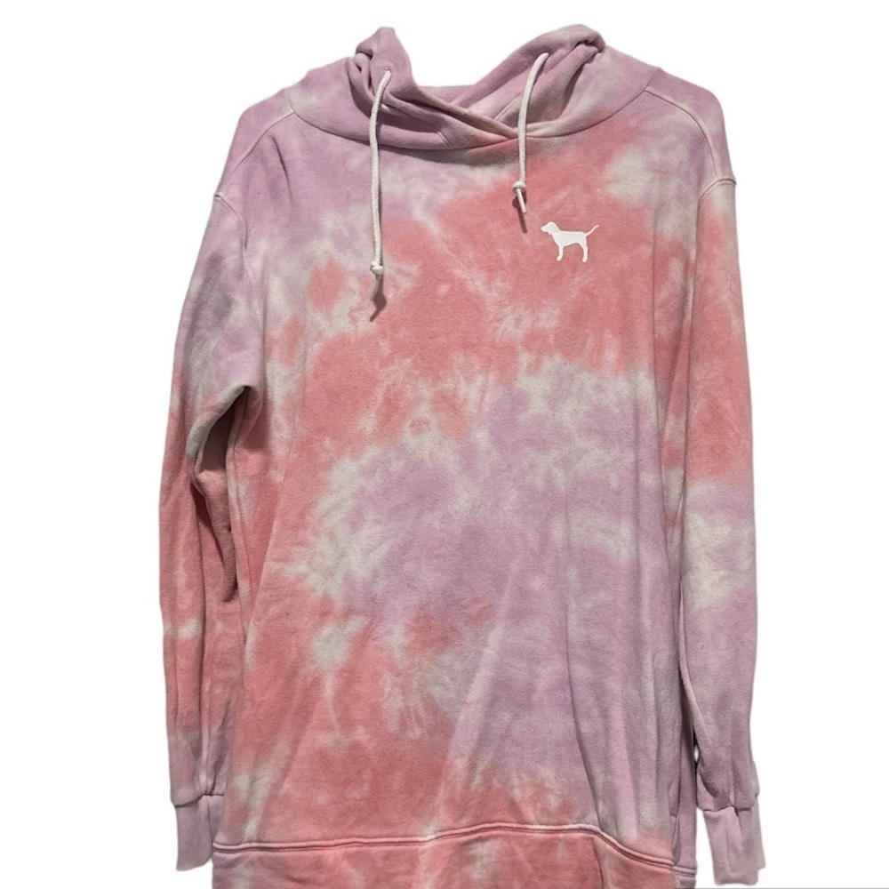 VS Pink Crossover Tie Dye Pink Hoodie - Picture 3 of 12